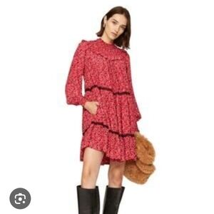 Scotch And Soda Comfy Red Floral Women's Dress. Size L